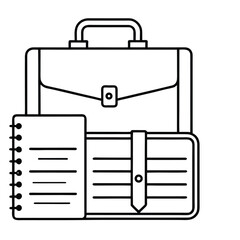 Business Briefcase Outline Icon Vector
