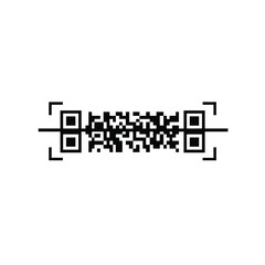 Black and white qr code data matrix vector