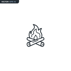 Campfire Line Icon