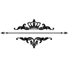 Black ornamental crown flourish divider royal ornate © dipu