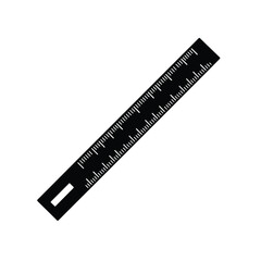 Black ruler with white markings measurement