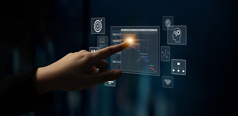 Project management dashboard showing timeline, tasks, milestones, and workflows for planning, tracking, and executing successful business or team projects Latch