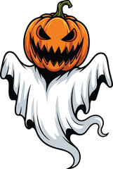 vector illustration of Pumpkin Ghost