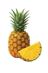 pineapple on white background