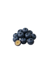 blueberries on a white background