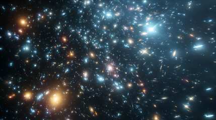 Obraz premium Explore the universe galaxy cluster and cosmic background radiation in deep space astronomy wallpaper hd image