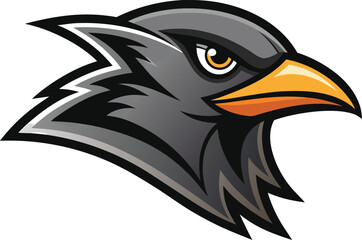 Fototapeta premium Bold outline black tern head mascot logo vector illustration scalable for sports teams and branding vector