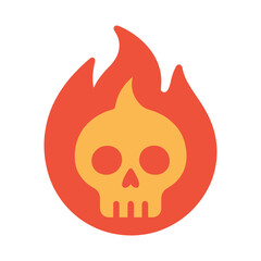 skull on fire flat icon color vector on white background
Vector color flat icon on white background