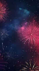 Fototapeta premium Cosmic Fireworks Bursting in a Starry Night Sky stars photo