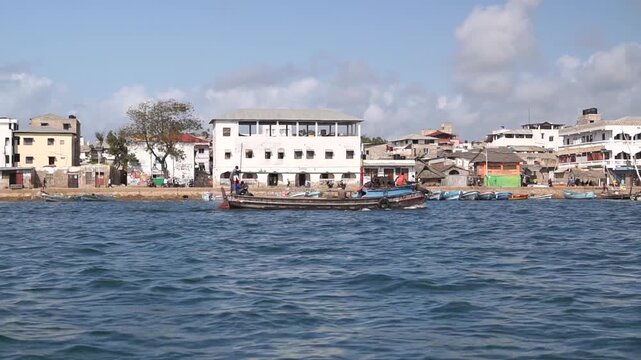 View of Lamu and Manda old town in Kenya 