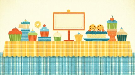 A Festive Gathering Featuring Delightful Treats On A Plaid Tablecloth