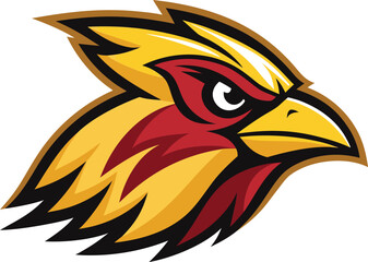 Obraz premium Bold outline dickcissel head mascot logo vector illustration scalable eps icon vector