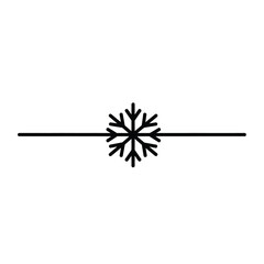 Black snowflake symbol on white background winter cold