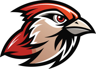 Obraz premium Bold outline field sparrow head mascot logo vector graphic illustration scalable art vector