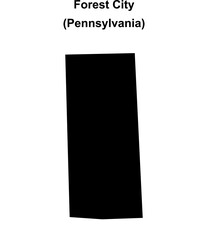 Forest City (Pennsylvania) blank outline map