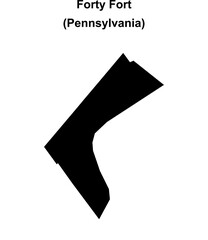 Fototapeta premium Forty Fort (Pennsylvania) blank outline map