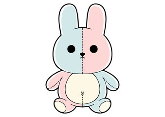 Obraz premium Colorful bunny ears illustration, playful design, Easter symbol, isolated on white background