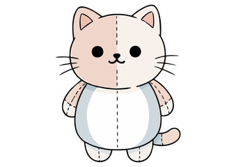 Fototapeta premium Stylized happy cat character in vibrant colors on a cheerful yellow background, vector illustration 