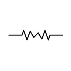 Black zigzag line on white background symbol