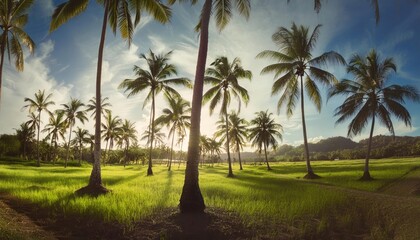 Obraz premium Majestic Coconut Palm Tree Tropical Paradise and Natural Beauty