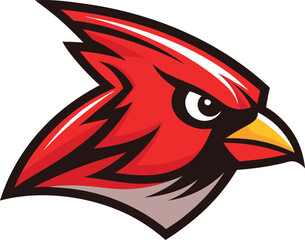 Bold northern cardinal head vector logo mascot illustration for sports and teams vector