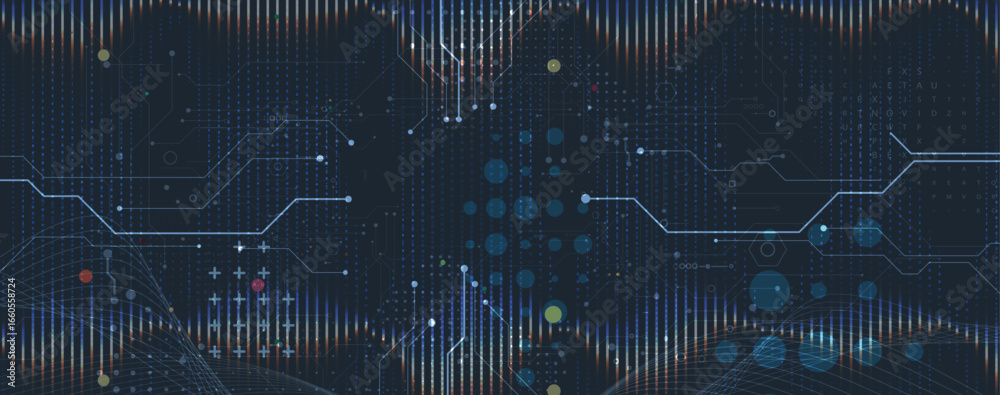 Wall mural abstract circuit technology and science concept background