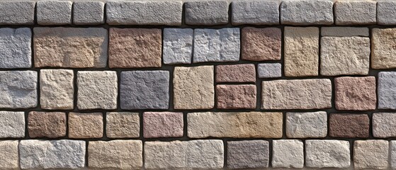Patterned stone wall