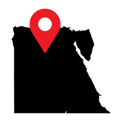 Egypt Black Vector Map With Share Location