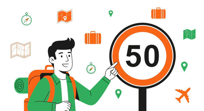 Backpacker Presents Fifty Percent Discount On Tour Packages And Travel Destinations - Powered by Adobe