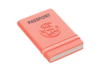 Isolated Pink Passport Icon for International Travel and Citizenship