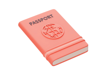 Isolated Pink Passport Icon for International Travel and Citizenship