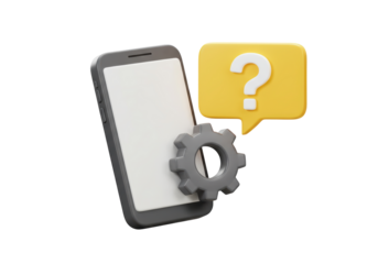 Isolated Mobile Phone Technical Support and Troubleshooting Concept