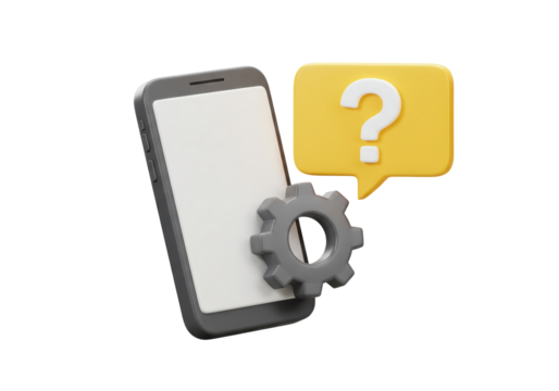 Isolated Mobile Phone Technical Support and Troubleshooting Concept