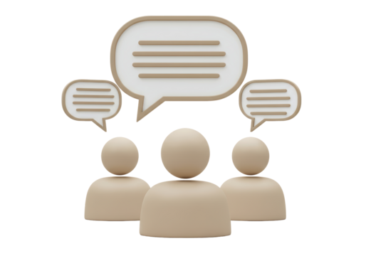 Isolated Abstract Representation of a Group Discussion or Team Brainstorming