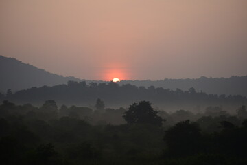 sunrise in the mountains
