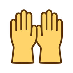 Obraz premium rubber gloves flat icon color vector on white background Vector color flat icon on white background