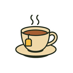 cup of tea flat icon color vector on white background
Vector color flat icon on white background