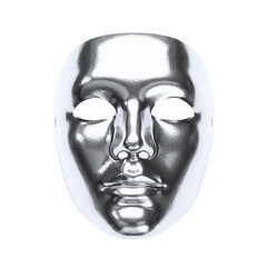 Silver chrome mask on transaprent background