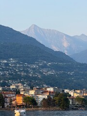 houses in the village in mountains in Switzerland 