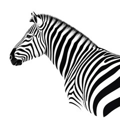 Minimalist black-and-white striped shape on transparent background, isolated for modern design.