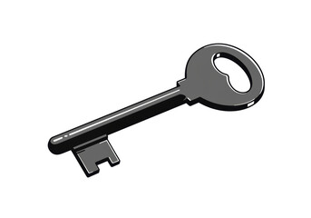 Isolated Antique Key Illustration for Mystery and Access