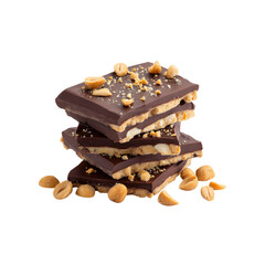 Delicious Dark Chocolate Peanut Brittle Bars Stacked High