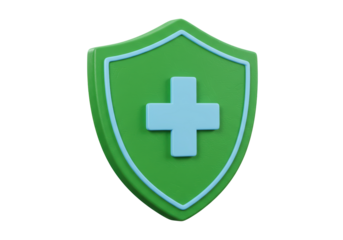 Isolated Medical Shield with Cross Symbolizing Health Protection