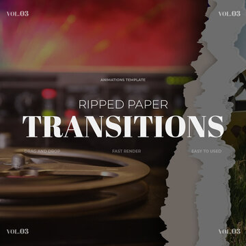 Ripped Paper Transitions / Square / Part 03