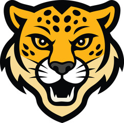 Fototapeta premium Bold outline leopard head mascot vector graphic for sports and branding vector