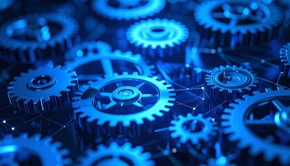 Blue Gears Intermeshing Network.