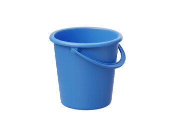 Isolated Blue Plastic Bucket for Household Cleaning or Garden Use