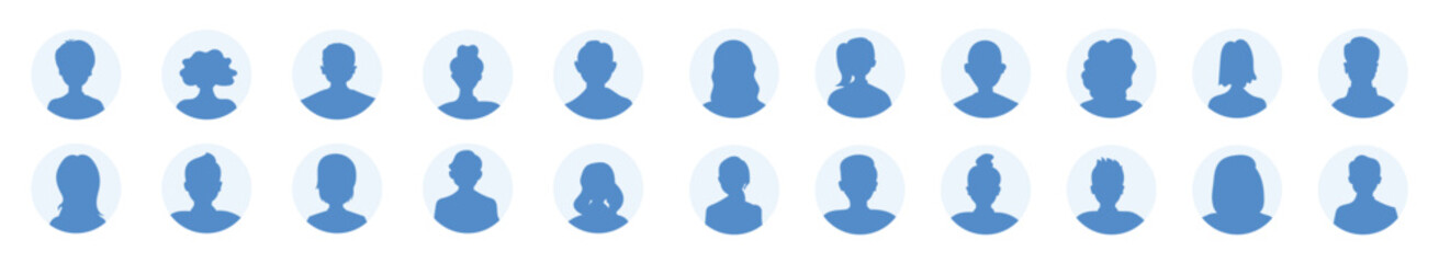 Simple Gray Avatar Icons Representing Male And Female Profiles. Vector Minimalist Design With A Professional Touch