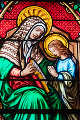 Fototapeta premium Mary with her mother St. Anne