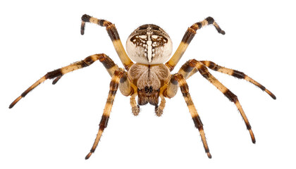 Oak spider showing eight legs on transparent background